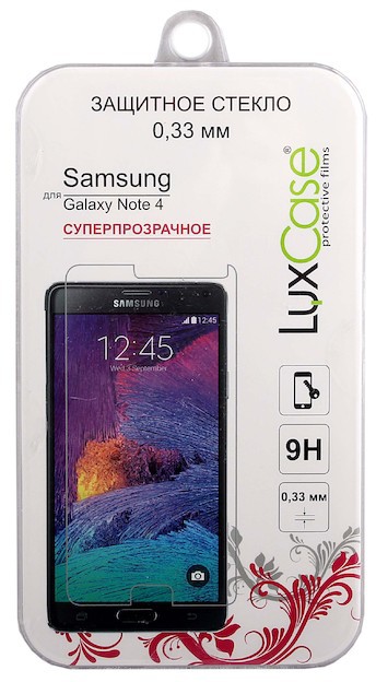 Защитное стекло для сотового телефона LuxCase 80877 для Samsung Galaxy Note 4 0.33 мм